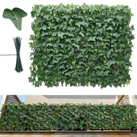 Expandable Fence Privacy Screen, 25 x 126 in Expand Artificial Plant Wall, Realistic Artificial Ivy Panel with 50 Zip Ties
