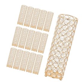 16 PCS Crystal Wedding Flower Vase, 10.24 in Tall Flower Table Centerpieces, Crystal Cylinder Banquet Vases Easy Installation